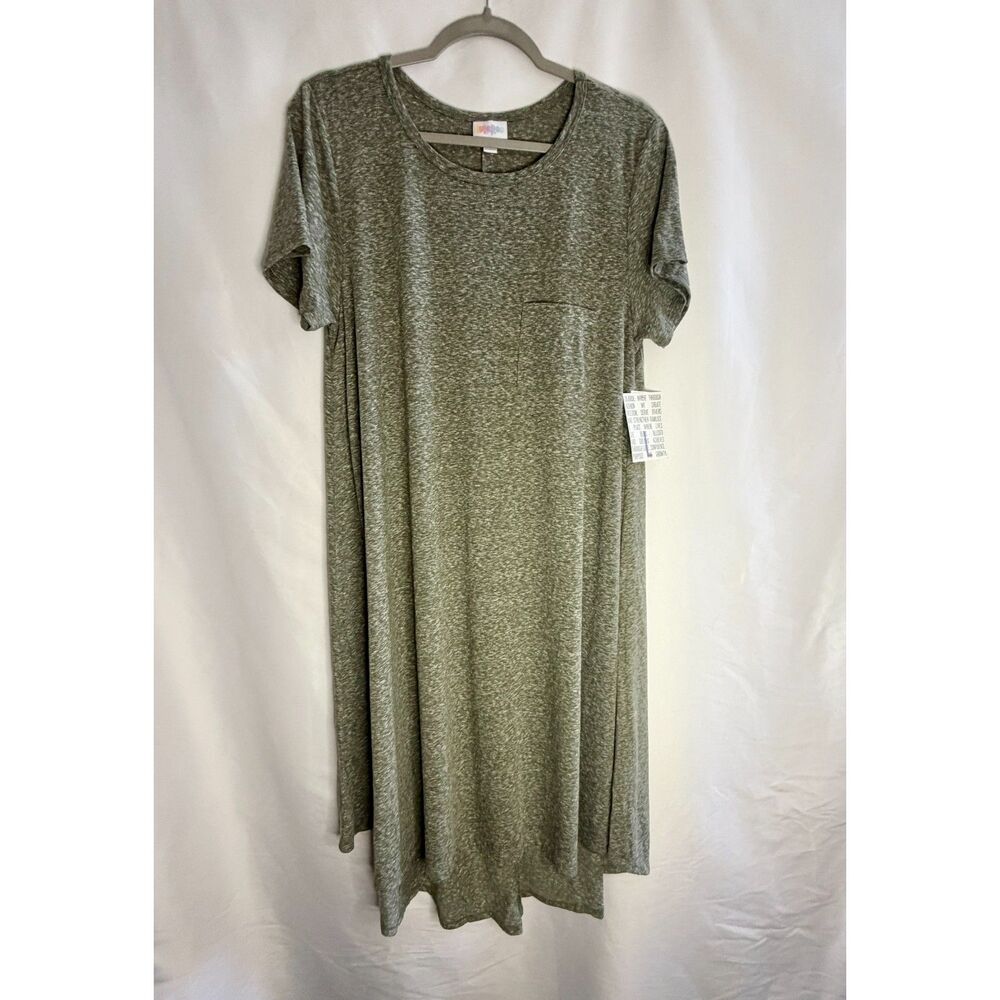 NWT LuLaRoe Carly Dress in a heathered sage. Size large